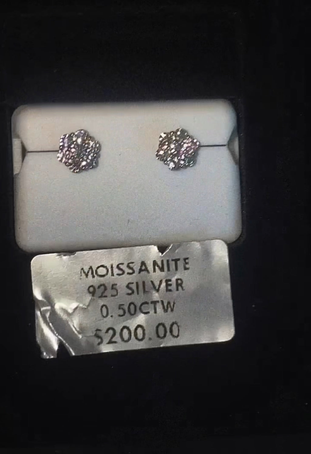 Moissanite 925 Flower Cluster Earring