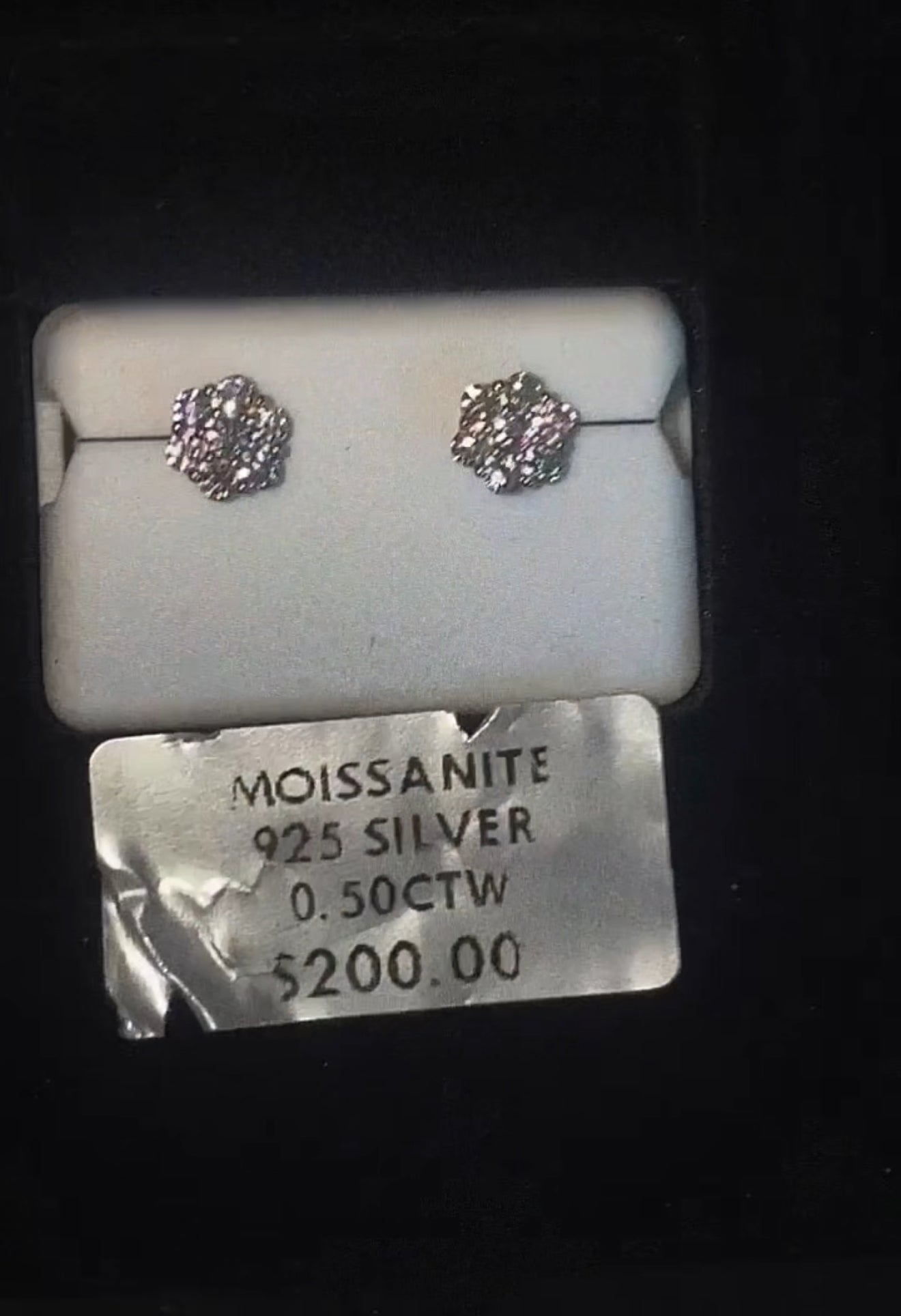 Moissanite 925 Flower Cluster Earring